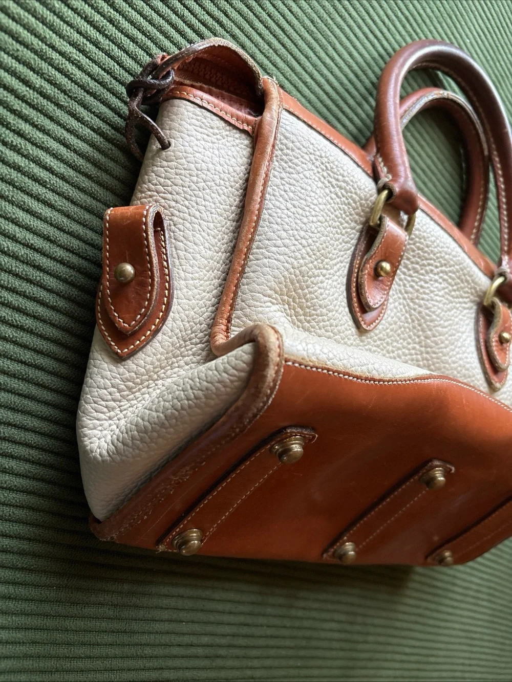 Vintage Dooney & Bourke Tan Leather-Trim purse